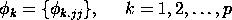 phi(k) = {phi(kjj},   k = 1, 2, ..., p